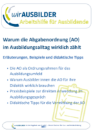 Arbeitshilfe für AUSBILDERINNEN AO wirAUSBILDER