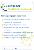 Checkliste AUSBILDERINNEN Prüfungsaufgaben sicher lösen