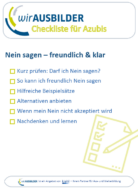 Checkliste AZUBIS Nein sagen von wirAUSBILDER