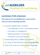 Checkliste für AUSBILDERINNEN: Lernkrisen früh erkennen