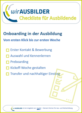 Checkliste für AUSBILDERINNEN Onboarding in der Ausbildung