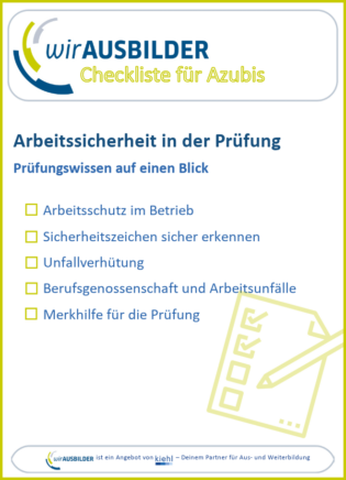 Checkliste für AZUBI Arbeitssicherheit in der Prüfung